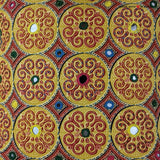 Chooli - Ajrakh Embroidered Mirror-work Cushion Cover