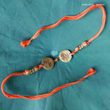 Handmade Dhokra Art Rakhi, Rakhri - Chakra - Made with Love in India