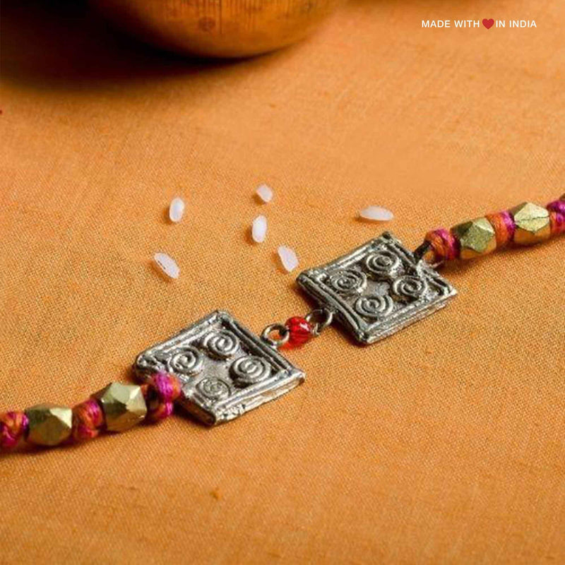 Handmade Dhokra Art Rakhi, Rakhri - Bargo - Made with Love in India