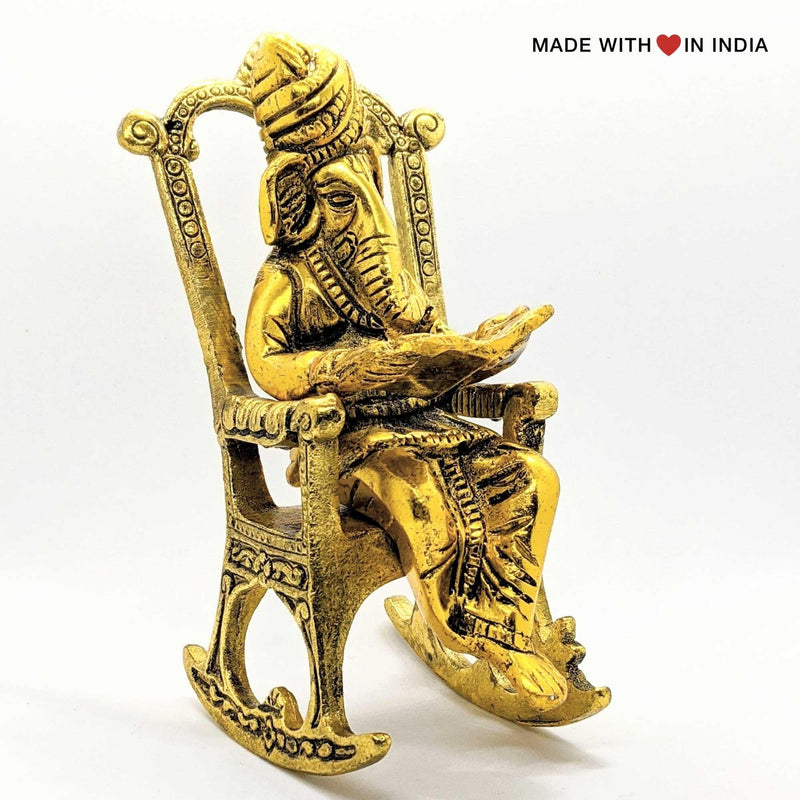 Ganesha on a Rocking Chair - Made with Love in India