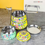 Gulistan Hand-Painted Stainless Steel Tiffin Lunch Box - Made with Love in India