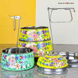 Gulistan Hand-Painted Stainless Steel Tiffin Lunch Box - Made with Love in India