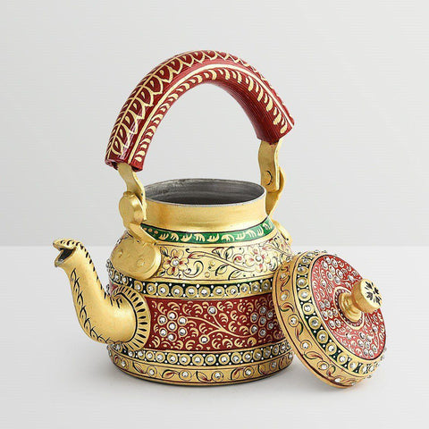 Hand Painted Chai Kettle - Meenakari - Made with Love in India