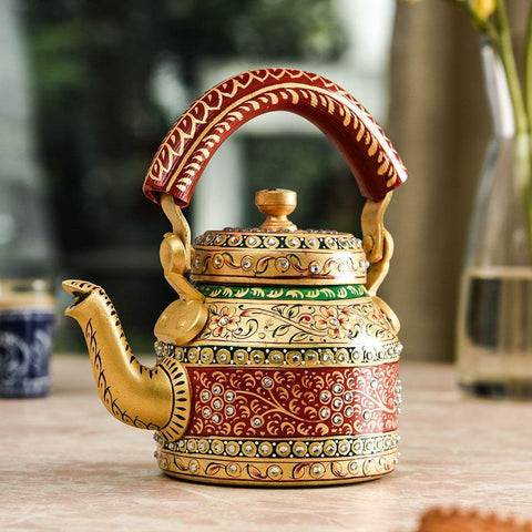 Hand Painted Chai Kettle - Meenakari - Made with Love in India