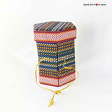 Jewellery Box - Handloom Khun fabric 3 tier multi-purpose boxes - Made with Love in India