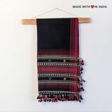 Kaado — Handmade Cotton Spring Scarf in Black with Tassels - Made with Love in India