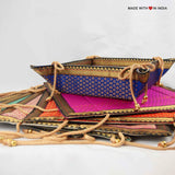 Fabric Box Platters - Jewellery Tray, Entryway Key Box, Closet Organizer - Assorted Colours