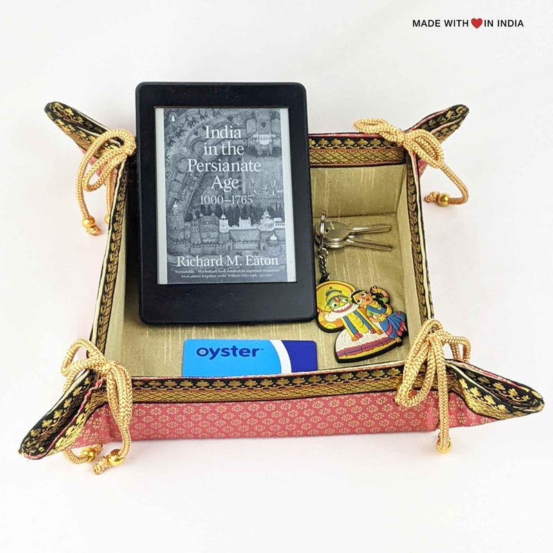 Fabric Box Platters - Jewellery Tray, Entryway Key Box, Closet Organizer - Assorted Colours - Made with Love in India