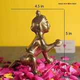 Laddu Gopal Murti, Bal Gopal (Baby Krishna) - Brass Idol - Size 5 - 5 inches - Made with Love in India