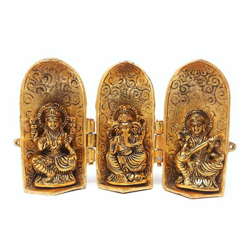 Lakshmi Ganesh Saraswati in Shiv Ling Enclosure - Made with Love in India