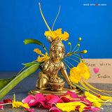 Makhan Chor Krishna - Baby Krishna eating Butter - 3 in - Brass Idol
