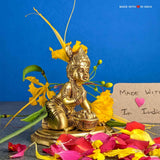 Makhan Chor Krishna - Baby Krishna eating Butter - 3 in - Brass Idol - Made with Love in India