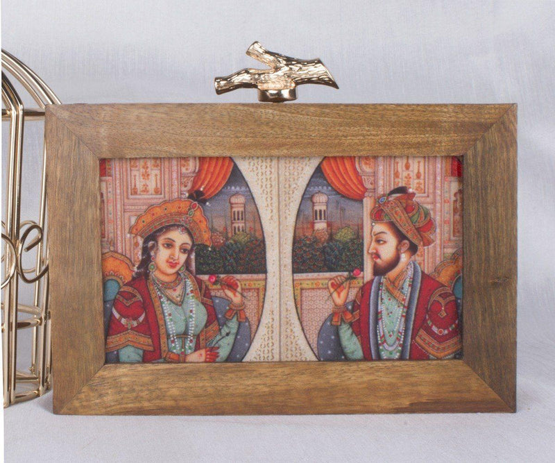 Mango Wood Designer Clutch - Mumtaz Mahal - Made with Love in India
