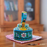 Mankot - Hand Painted Chai Kettle Teapot in Turquoise, Yellow, & Pink - Made with Love in India