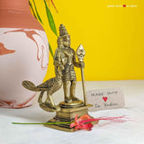 Murugan Brass Statue — Subramanya Swamy, Skanda, Kartikeya  - 4.5 inches