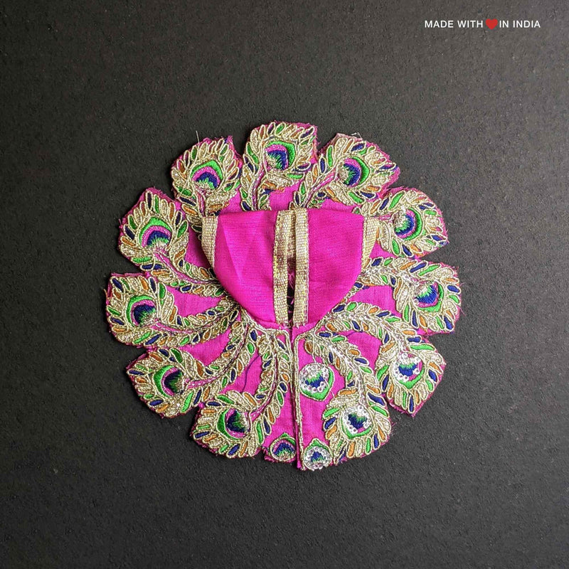 Laddu Gopal Dress - Poshak for Thakurji - Peacock Feathers - Size 3 - Made with Love in India