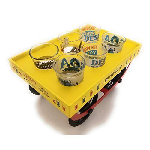 Rangeela Shots Thela/Cart & 6 Shot Glasses - Made with Love in India