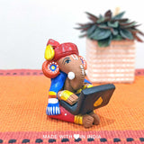Siddhi Data — Handpainted Terracotta Ganesha Statue With a Laptop - Made with Love in India