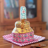 Sitabo - Hand Painted Chai Kettle Teapot in Pink & White - Made with Love in India