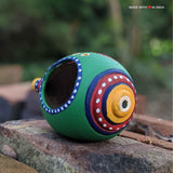 Terracotta Diya/Tealight Lantern -Green Conch - Made with Love in India