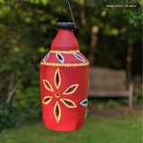 Terracotta Diwali Diya, Hanging Garden Lantern - Red Bottle - Made with Love in India