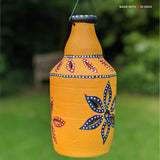 Terracotta Diwali Diya, Hanging Garden Lantern - Yellow Bottle - Made with Love in India