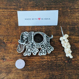 The Majestic Elephant - Wood Printing Block Tea Light Holder - Made with Love in India