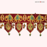 Festive Bandhanwar Toran Door Hanging - Embroidered Elephants - Made with Love in India