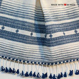 Wagad — Handmade Indigenous Khaadi Cotton Scarf in Ivory & Indigo - Made with Love in India
